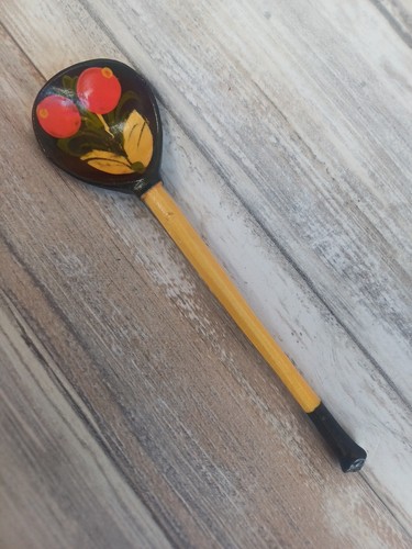 Vintage folk art wooden spoon - vintage,