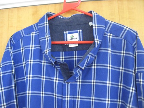 Camicia quadri lacoste blu e - lacoste,