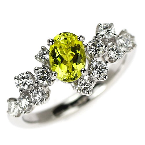 Anello con diamanti - , tormalina