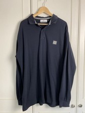 Polo uomo Stone Island maniche lunghe taglia 3XL blu navy vestibilità regolare