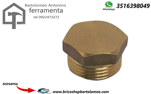 Tappo ottone filettato maschio - ottone,