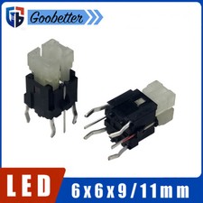 Interruttore illuminato LED 6x6x9/11mm pulsante momentaneo tattile SPST micro PCB