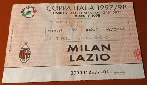 Biglietto coppa italia - italia, 1997/98