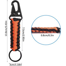 Paracord Portachiavi Anello Kit Di Sopravvivenza Moschettone Da Campeggio Corda 
