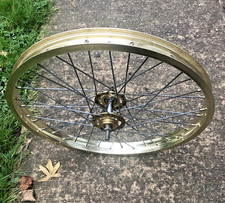 NOS GOLD ANODISED 20 x 1.75 FRONT WHEEL,BMX,OLD SCHOOL,SPENCER RIM,SUPER BURNER?