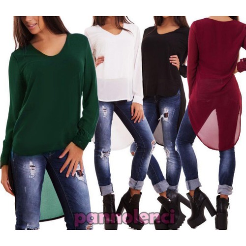 Maglia donna chiffon velata