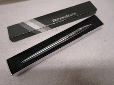 Penna PaperMate Vintage Doppio Cuore, Argento, Corpo Acciaio Ex Cond, USA NOS