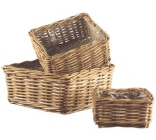 Cesto Rattan Quadrato S/3