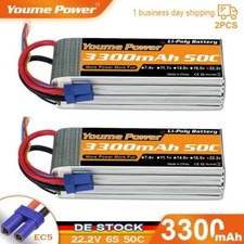 2pcs 22,2V 3300mAh 6S Lipo batteria EC5 per RC elicottero barca aereo auto camion 
