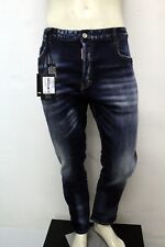 Dsquared2 Jeans Uomo Pantalone Nuovo Taglia 54 Blu Pant Pants Regular In Cotone