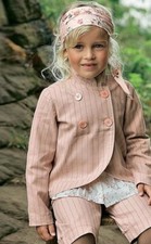 NEU: MÄDCHEN STREIFEN BLAZER BAUMWOLLE GR. 128/134  H4KIDS melba rosa *128231
