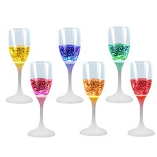 Luci - Confezione Da 6 Bicchieri Da Champagne Con 6 Colorazioni Led