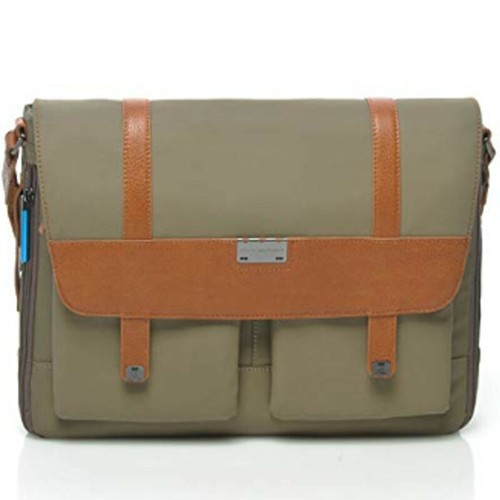 Piquadro borsa messenger kaki - borsa,