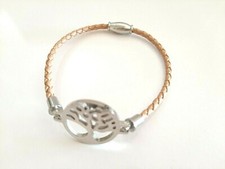 Bracciali Donna Ragazza Acciaio ed ecopelle Chiusura Calamita NUOVI Idea Regalo