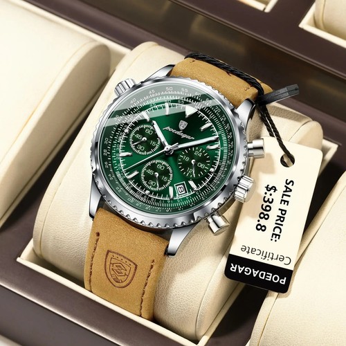 Cronografo pelle orologio - in, pelle: