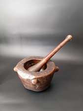 MORTAIO ANTICO IN LEGNO CON PESTELLO ALTA EPOCA ALPINO ARTE POPOLARE FARMACIA