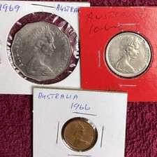 Lotto 3 monete australiane da