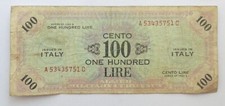 Allied military currency - Italia - Banconota 100 lire 1943 A bilingue