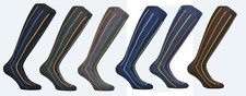 ( 3 PAIA ) Calze uomo lunghe a righe verticali multicolor. 100%made in Italy