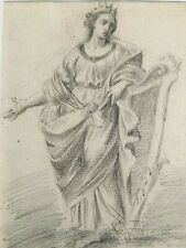 Ritratto XVIII Donna Alla Arpa Grecia Roma Antico Arpa Musica Filigrana