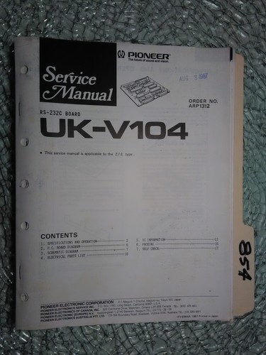 Pioneer v104 manuale - uk-v104, di