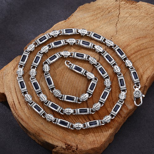 Collana maglia bambù - , zirconi