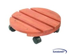 PORTAVASO IN LEGNO CON RUOTE