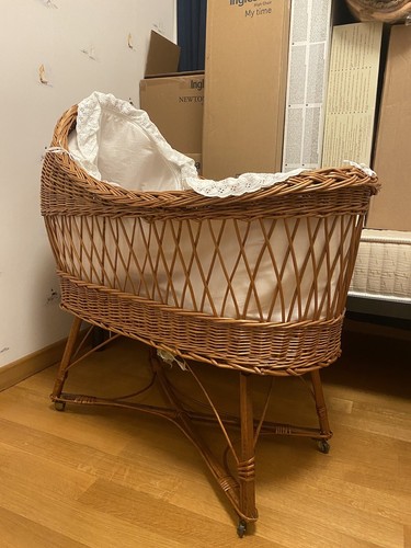 Culla vimini vintage con - vintage,