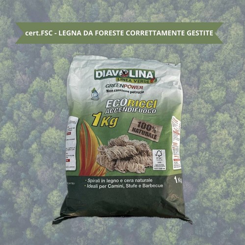 Diavolina accendifuoco lana - diavolina, in