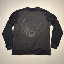 Versus Versace Maglione Logo Leone Uomo Grande Nero Pullover Gianni Felpa