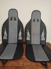 Set 2 Coprisedili Coppia Schienali Racing Universali Auto Grigi Sportivi awe 