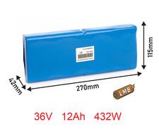 Ricambio interno "portapacchi" al litio 36V12Ah 115x270x42 mm