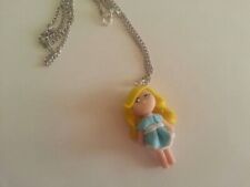 Collana pasta polimerica fimo doll bambolina abito azzurro