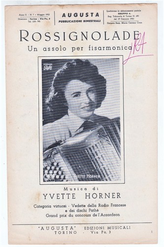 Spartito yvette horner - yvette,