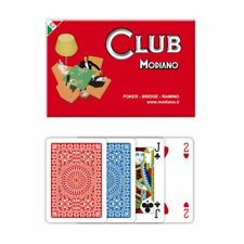 CARTE DA GIOCO MODIANO CLUB POKER BRIDGE RAMINO CON CUSTODIA 108 CARTE 2 MAZZI 