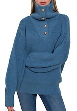 Pull femme col montant polo
