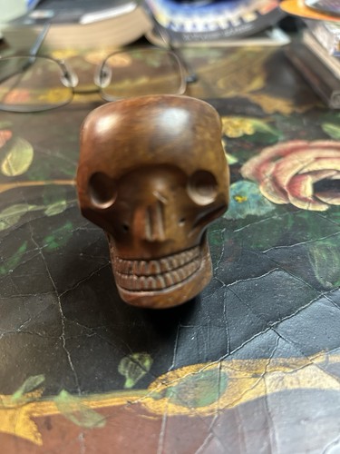 Vintage hand carved skull - vintage,