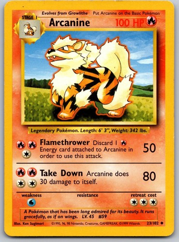 Arcanine 102 uncommon - 23/102,