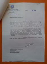 Roma 1959: Lettera autografata