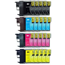 20 cartucce stampante per Brother DCP-195C 165C 145C 375CW MFC-250C LC980 LC1100