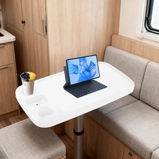 Ricambio Tavolo Camper, Tavolo Camper Rimovibile, Piano Tavolo con Portabicchieri, Bianco