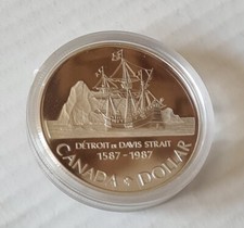 DOLLARO CANADESE 1987 Argento PP - 1 Dollaro - Scoperta Via Davis