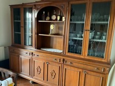 Mobile salotto classico parete attrezzata con libreria vetrinetta tavolo sedie