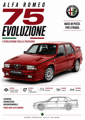 Poster alfa romeo - romeo, 75