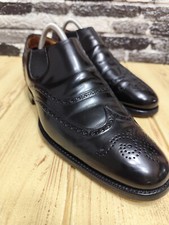 CHURCH'S MOCASSINO SLIP ON BROGUES IN PELLE NERA - NEW - UK 7.5 F 108