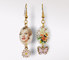 Orecchini in legno con stampa