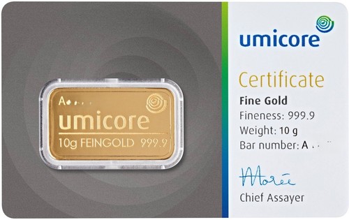 Lingotto oro umicore grammi - 10,