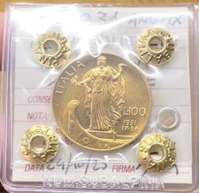 MONETA ORO REGNO D'ITALIA VITTORIO EMANUELE III 100 LIRE PRORA 1931 IX qFDC