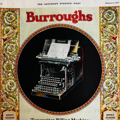 Macchina scrivere burroughs - da,