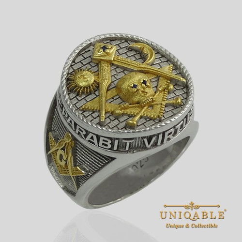 Anello massonico memento mori - anello,